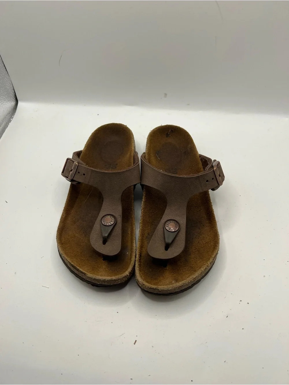 Birkenstock Brown Kids Toe-Post Sandals with Adjustable Strap